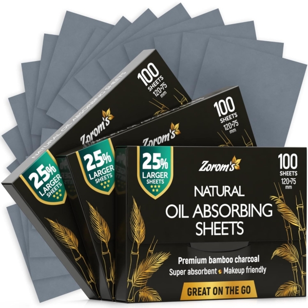 Natural Oil Blotting Sheets for Face with Bamboo Charcoal